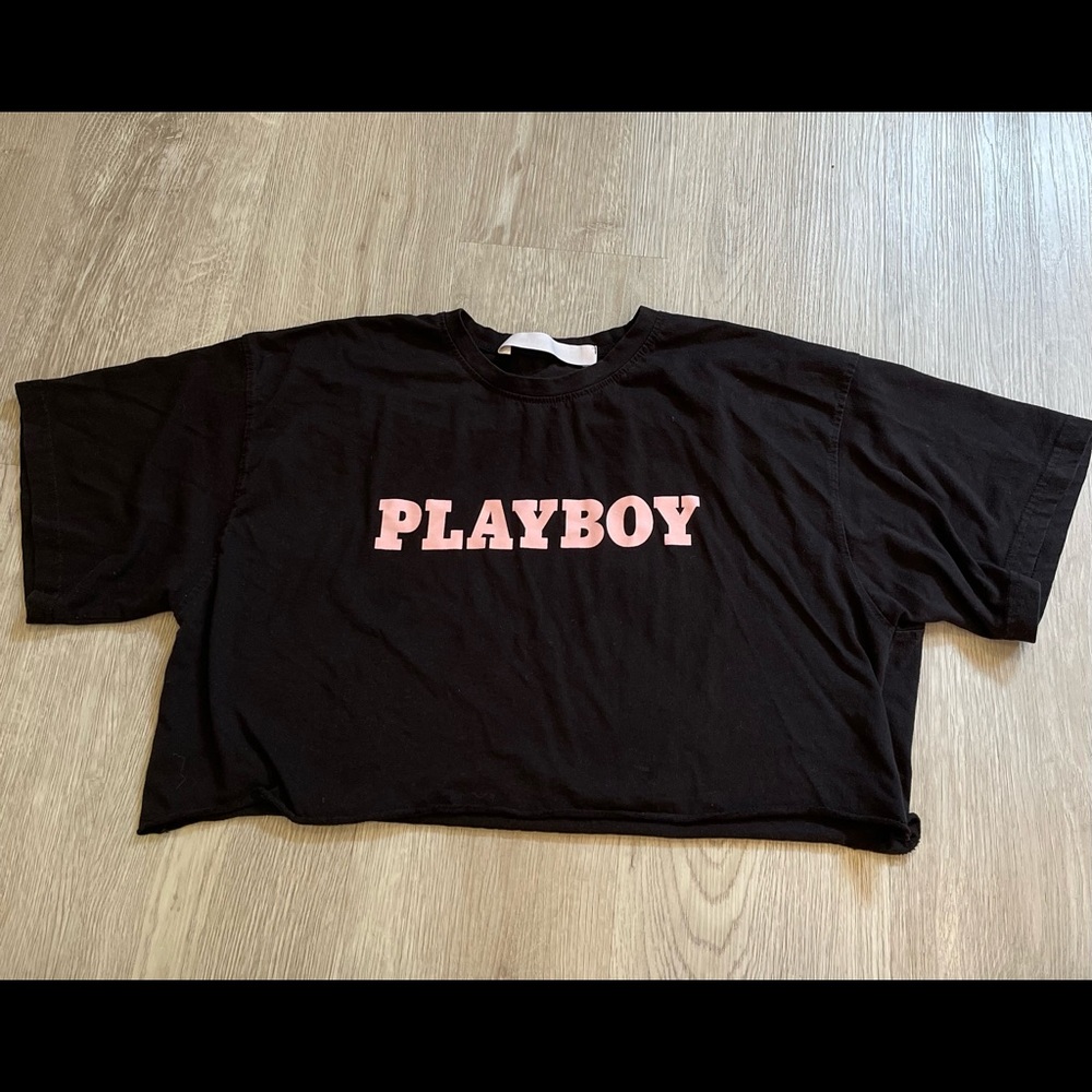 Cropped Playboy-Missguided Tee